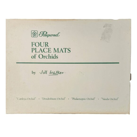 Pimpernel Orchids Cork Backed Place Mats by Jill Walker Set of 4 with Box - Picture 8 of 10